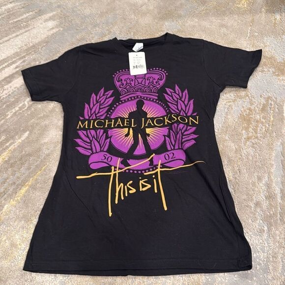 MICHAEL JACKSON ROYAL SEAL THIS IS IT LADIES SKINNY T SHIRT NEW OFFICIAL large - Picture 1 of 6